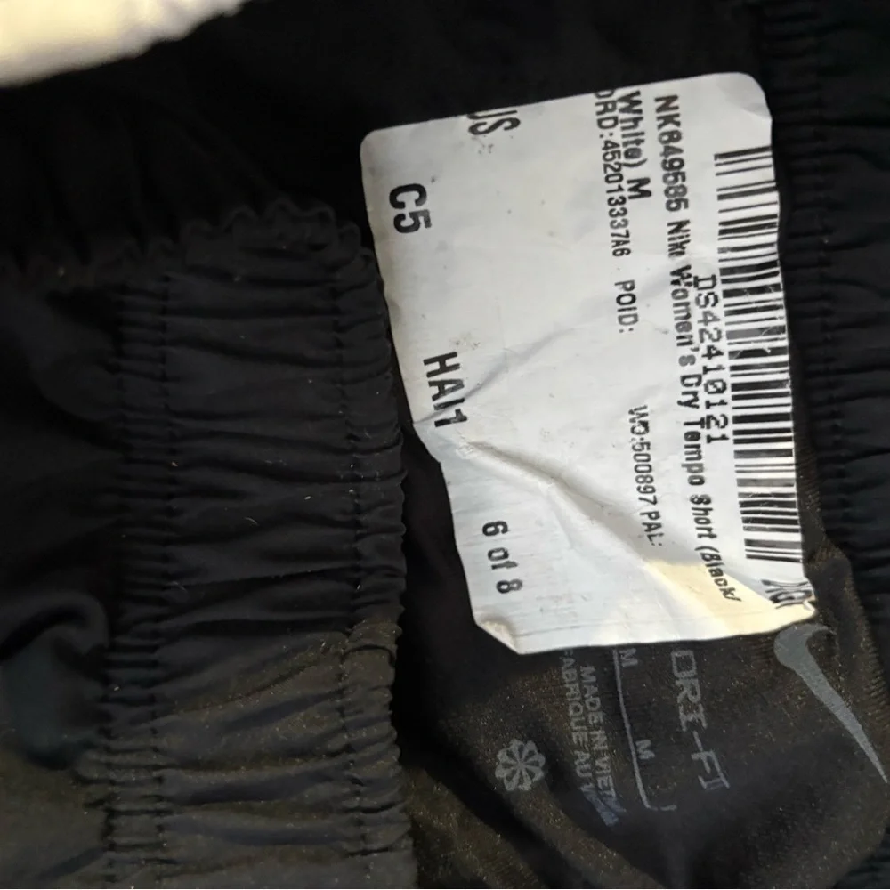 Nike Black and White Athletic Shorts with Swoosh